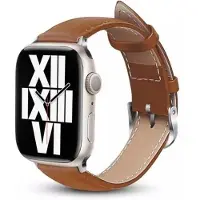 Crong Noble Band - aito nahkaranneke Apple Watchille 38/40/41/42 mm (mokka)