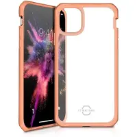 Itskins HYBRID SOLID cover for iPhone 11 Pro / XS / X. Plain coral and transparent