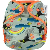CLOSE CABOO Sulje Caboo vaippa Wrap, uudelleenkäytettävä vaippa, jossa on Toucan-napsut 3-16 kg, 1 kpl.