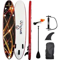 Spartan Paddleboard SUP inflatable board with paddle and accessories Spartan SUP 10' Brown-Red