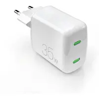 Puro GaN MiniPro Wall Charger - 2 x USB-C 35W PD wall charger (white)