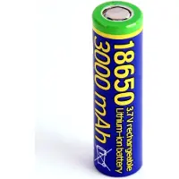 Gembird EG-BA-18650-10C/3000, Ladattava akku, Litiumioni (Li-Ion), 3,7 V, 10 kpl, 3000 mAh, Sininen