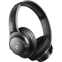 Soundcore Q20i - Kuulokkeet mikrofonilla - täysikokoiset - Bluetooth - langaton, langallinen - aktiivinen melunvaimennus - 3,5 mm:n liitäntä - musta