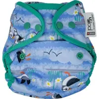 CLOSE CABOO Sulje Caboo vaippakääre, sininen Puffin uudelleenkäytettävä vaippa, jossa on nokoset 3-16 kg, 1 kpl.