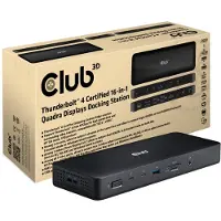 Club 3D Thunderbolt4 16-in-1 -telakka, musta