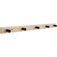 Home>it coat rack with 5 hooks 50 cm natural/black hook beech