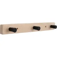 Home>it coat rack with 3 hooks 28 cm natural/black hook beech