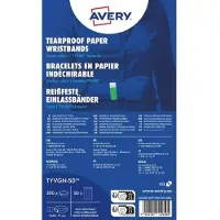 Avery-Zweckform Tearproof Writsbands Green Tyvek256x19mm