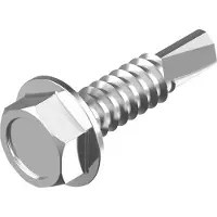 Wasi Poraruuvi 4,8x25mm DIN 7504 Naarmuuntumaton A2 6-reunaisella kärjellä ja laipan leveys 8mm - (500 kpl)