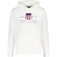 Gant for man. 2047082 Archive Shield hoodie white (M), Casual, Cotton, Long sleeve
