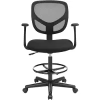 Songmics Toimistotuoli, 55–75 Cm, Säädettävä, Musta, Obn25bk