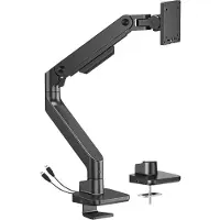Dutzo Monitorivarsi yhdelle näytölle (jopa 49") - Heavy Duty USB A & C -porteilla - Musta