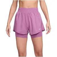 Nike One Treenishortsit Dri-FIT High Waisted 3'' 2 IN 1 - Pinkki/Valkoinen Nainen, koko Small