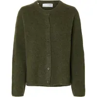 Selected Slwlulu New Ls Knit Cardigan Noos - Khaki green - S