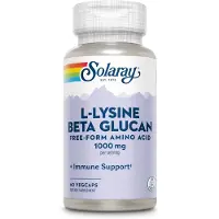 Solaray , L-Lysiini Beta Glukanaani, 1,000 mg, 60 VegCaps (500 mg per Capsule)