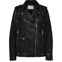 Selected Slwmadison Leather Jacket B Noos - Black - 36