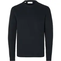 Selected Slhdane Ls Knit Structure Crew Neck Noos - Navy - M