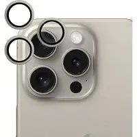 EPICO Aluminium Lens, iPhone 15 Pro / 15 Pro Max -kameran linssinsuoja, Natural Titanium