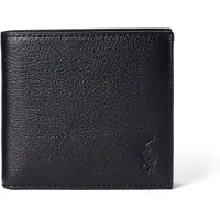 Ralph Lauren unisex. 405914235002 Black grained leather wallet (OSFA), Casual, Classic
