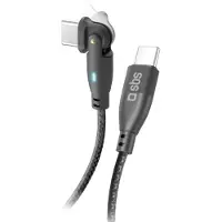 SBS FLEXI USB-C TO USB-C CABLE 60W ROTATABLE 1M BLACK