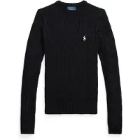Ralph Lauren Cable-Knit Cotton Crewneck Sweater - Black - XXL