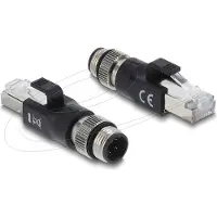 DeLOCK 90831, M12 4-pin, RJ-45, Musta