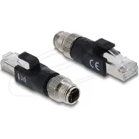 DeLOCK 90833, M12 8-pin, RJ-45, Musta