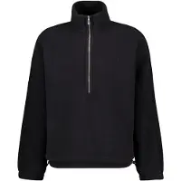 Calvin Klein Polar Fleece Rib Mock Neck Qtr Z - Black - XL