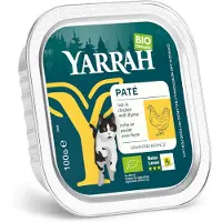 Yarrah 16x100g Luomu patee luomukana & luomutimjami kissan märkäruoka