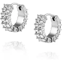 Mockberg Midnight Silver Hoops Medium korvakorut MO528