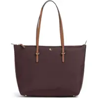 Ralph Lauren for woman. 431916737045 Maroon medium Keaton nylon tote bag (OSFA), Casual, Recycled nylon