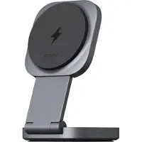 Aukey LC-MC211 2-in-1 Magneettinen Langaton Laturi (Puhelin + Kuuloke) Harmaa