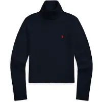 Ralph Lauren for woman. 211959287001 Turtleneck Sweater navy blue (XL), Casual, Cotton, Long sleeve