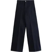 Lindex Wide Trousers In Denim With Stretch - Blue - 40