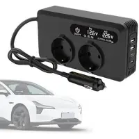 Mtp Products 12V DC - 220V AC autovirtamuuntaja 200W - musta