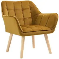 Aosom Nojatuoli Homcom 67x61,5x71cm, keltainen/vaaleanruskea