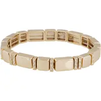 Sno of sweden Brick Elastic Line Crystal Brace G/Clear - Onesize - Gold - ONE SIZE