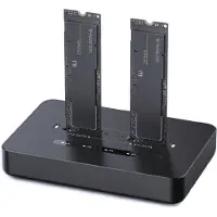 Gembird DD2-U3M2 Desktop dual drive USB Type-C M.2 NVME (ja SATA) SSD-telakointiasema, musta