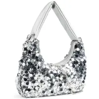 Pieces Pcmaddie Sequins Shoulder Bag - Silver - ONE SIZE