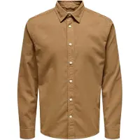 Only & Sons Onsotto Reg Peach Finish Ls Shirt - Brown - M