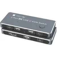 Techly IDATA KVM-DPC8K, 8K Ultra HD, Harmaa (IDATA-KVM-DPC8K)