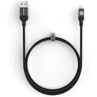 Evelatus MFI Sertifioitu USB-A to Lightning Kaapeli 1.2M 3.2A Alumiinipinnoitteinen Musta