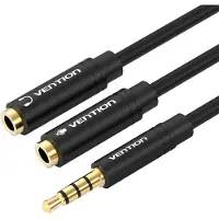 Vention Cable Audio 3.5mm Male to 2x 3.5mm Female BBVBY 0.3m (black)