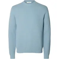 Selected Slmdane Ls Knit Reg Struc Crew Neck Noos - Blue - XL