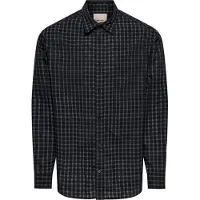 Only & Sons Onsbali Poplin Checked Rlx Fit L/S Shirt - Black - L