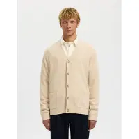 Selected Slhcoba Ls Knit Relaxed V-Neck Cardigan - Cream - M