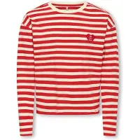Kids Only Koglivina L/S O-Neck Stripe Top Jrs - Red - 134-140
