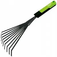 Hobby Hall Musta metallinen viuhkaharava puutarhaan 39 cm