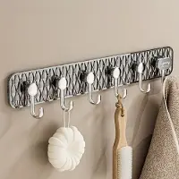 Hobby Hall 1 kpl 6 rivin seinäkoukku, Kevyt ylellinen itseliimautuva ovi seinäkoukut, Naulaton keittiön säilytyshylly, Kylpyhuoneen pyyhekisko., pilka
