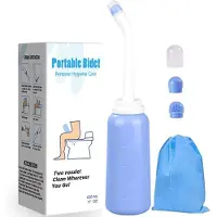 Hobby Hall Kannettava henkilökohtainen bidee-pullo, 500ml, säilytyspussilla., 500 ml - mėlyna